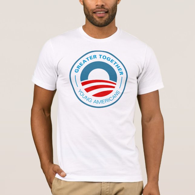Camiseta Jovens americanos para Obama (Frente)