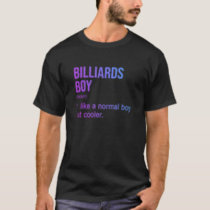 Camiseta Jovens Bilhar Menino Noun Definição Jogada em Bilh