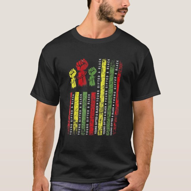 Camiseta Jovens Detidos e História Negra Mês Afro-Americano (Frente)