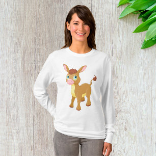 Camiseta Jovens Donkey mulheres de longa Capa