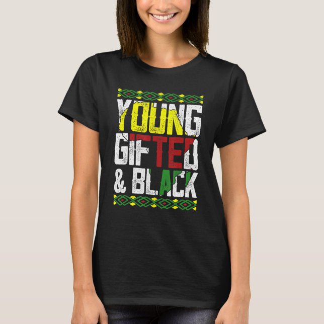 Camiseta Jovens dotados e Roupa de História Negra, Homens A (Frente)