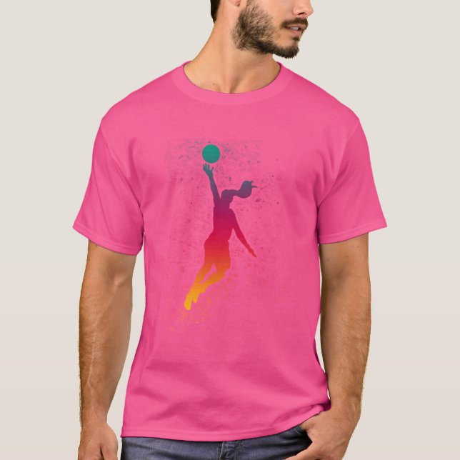 Camiseta Jovens e mulheres jogam na escola de basquetebol f (Frente)