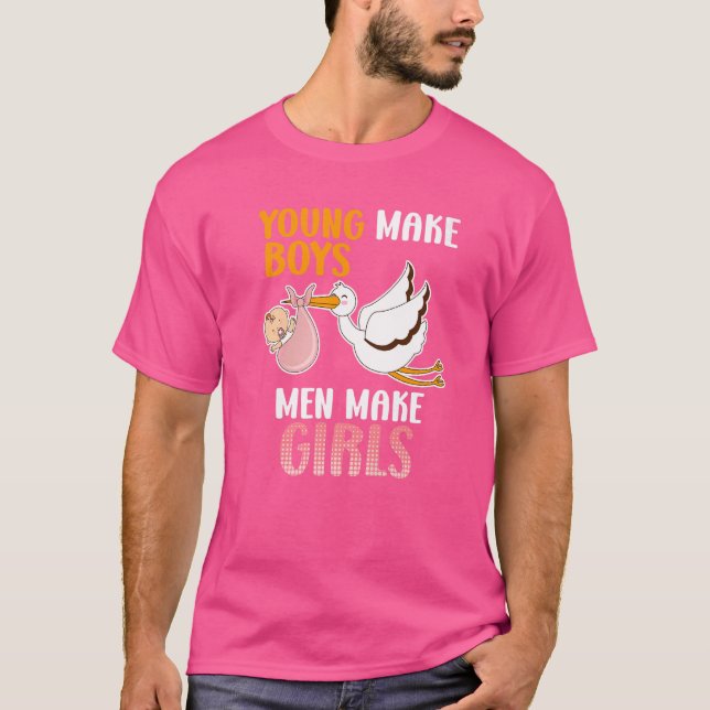 Camiseta Jovens Fazem Jovens Homens Fazem Filhas de Meninas (Frente)
