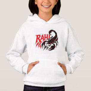 Camiseta Jovens Hoodie Apresentando um Design de Escorpião 