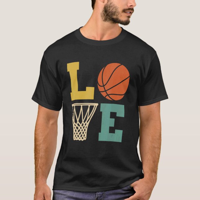 Camiseta Jovens jogadores de basquete amam adolescentes ret (Frente)