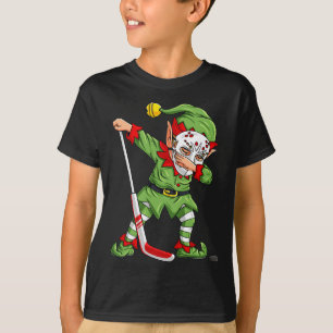 Camiseta Jovens Jogadores De Hóquei No Gelo Do Elf De Natal