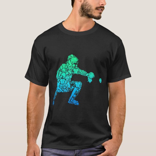 Camiseta Jovens Jovens Homens Jovens Jogadores de Beisebol (Frente)