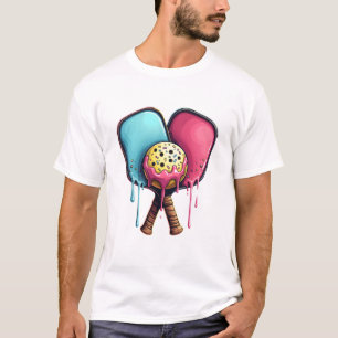 Camiseta Jovens Jovens Rapazes com Sorvete de Pickleball
