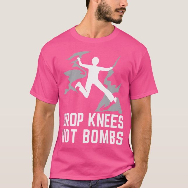 Camiseta Jovens Largos Não Bombas Escalando Montanha (Frente)