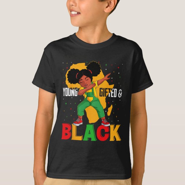 Camiseta Jovens Presos E Negras Dabbing Meninas Negras Hist (Frente)
