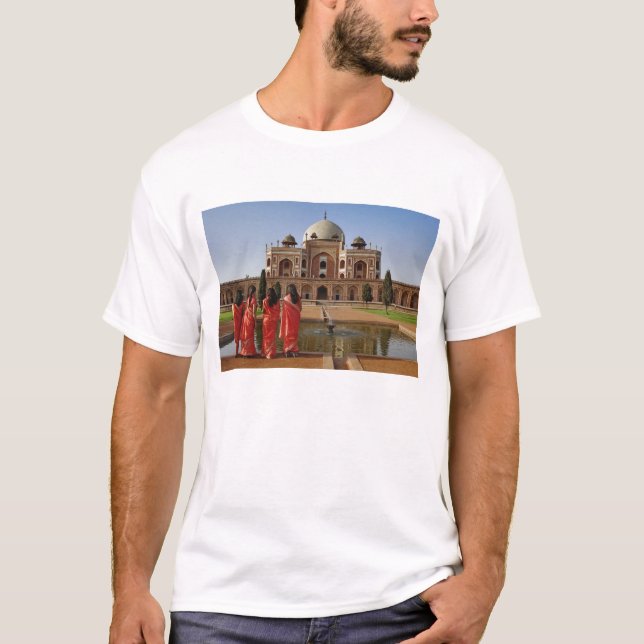 Camiseta Jovens senhoras indianas e o túmulo de Humayun, Dé (Frente)