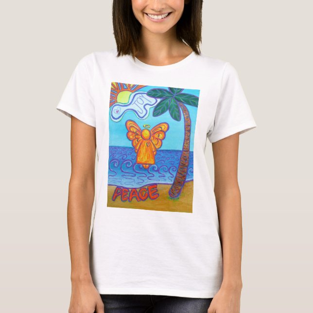 Camiseta Joy and Peace Beach Angel Art (Frente)