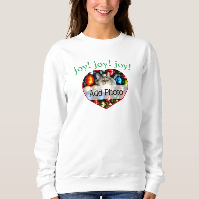 Camiseta JOY! Cat Pet Photo Heart (Frente)