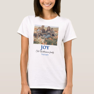 Camiseta Joy christmas adiciona nome de família presentes d