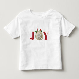 Camiseta Joy Christmas Sand Dollar Holly Berries Coastal