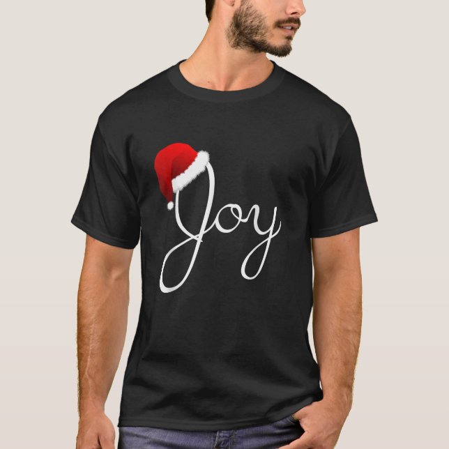 Camiseta Joy Christmas Santa Hat Christmas Joy   (Frente)