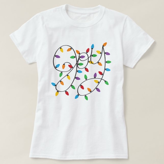 Camiseta Joy Christms Lights Holiday (Frente do Design)