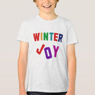 Camiseta Joy de inverno - Letras Coloridas Cozinhas
