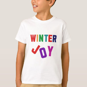 Camiseta Joy de inverno - Letras Coloridas Cozinhas