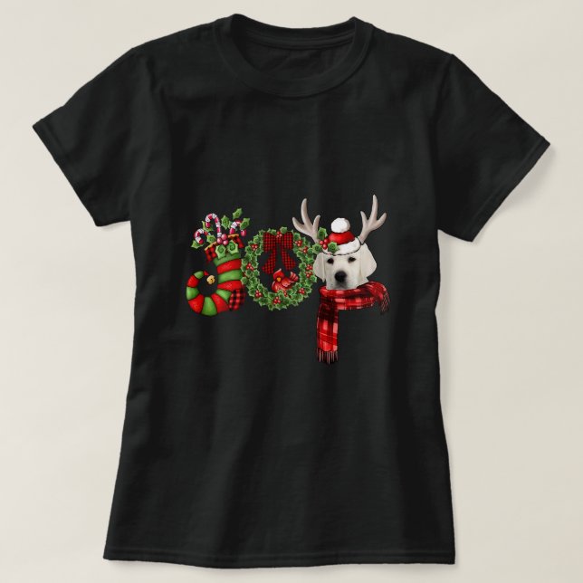 Camiseta Joy Dwarf Stoking Reindeer White Labrad (Frente do Design)