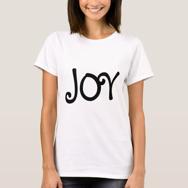 Camiseta Joy Engraçado Typografia Feliz Inspiração (Frente)