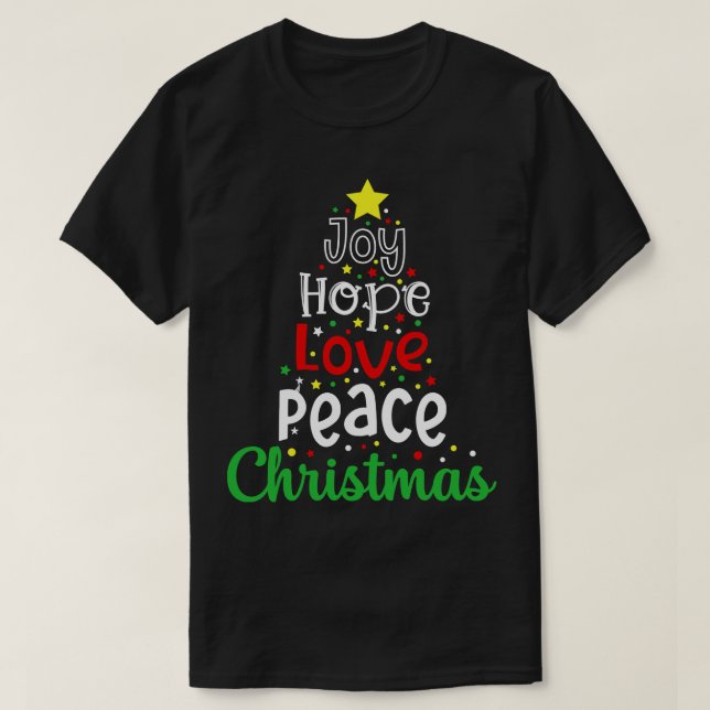 Camiseta Joy, esperança, natal de pêssego (Frente do Design)