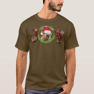 Camiseta JOY Highland Cow Christmas Western Santa Hat Cow