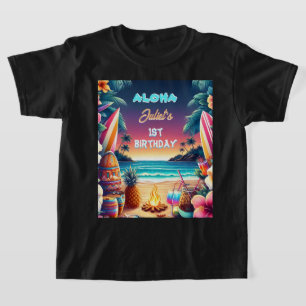 Camiseta Joy hula Luau Surf aloha hawaiian primeiro anivers
