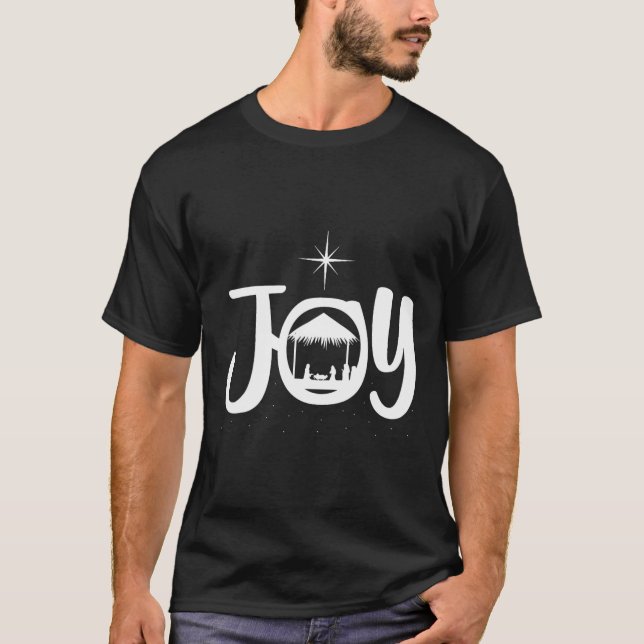 Camiseta Joy Jesus Nativity Scene Cool Christmas Xmas Chris (Frente)