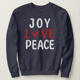 Camiseta JOY LOVE PAZ Camisola Cristã Vermelha do Coração