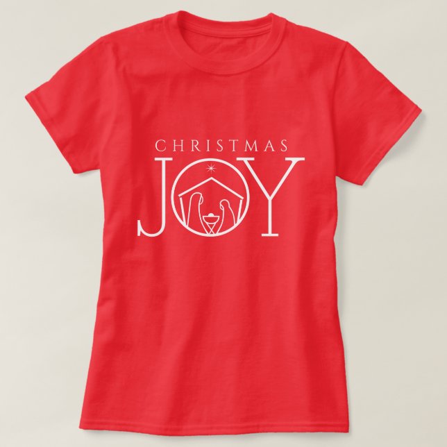 Camiseta Joy Natividade Christian Religerian Christmas T-Sh (Frente do Design)
