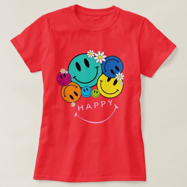 Camiseta 😊 Joy of Smiles – Positive Vibes Women’s Basic T- (Frente do Design)