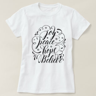 Camiseta Joy Peace Esperança Acredite
