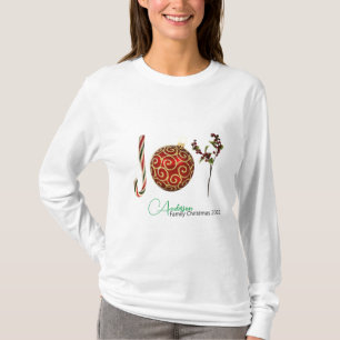 Camiseta Joy personalizou o ornamento de cana doce Holly