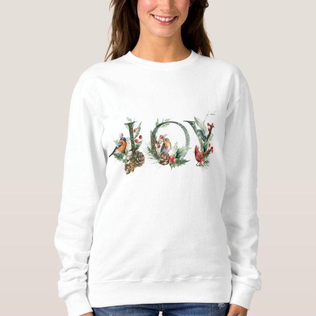 Camiseta JOY Pine Cone Red Berry Feriado de Natal (Frente)