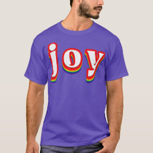 Camiseta Joy Retro Rainbow Typografia