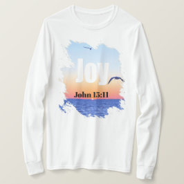 Camiseta Joy Scripture Glowing Sunset Over Water