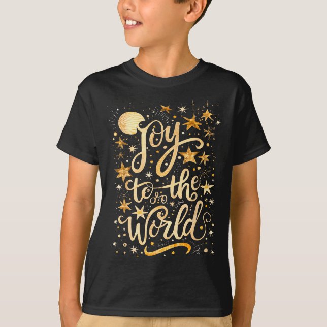 Camiseta Joy To The Christmas World Christian Jesus Nativit (Frente)