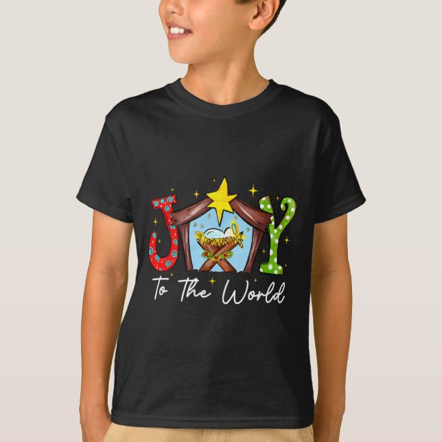 Camiseta Joy To The World Baby Jesus Christmas Nativity Sce (Frente)