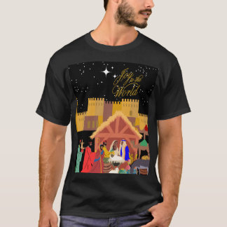 Camiseta Joy To The World Peace of Earth Natividade Cena