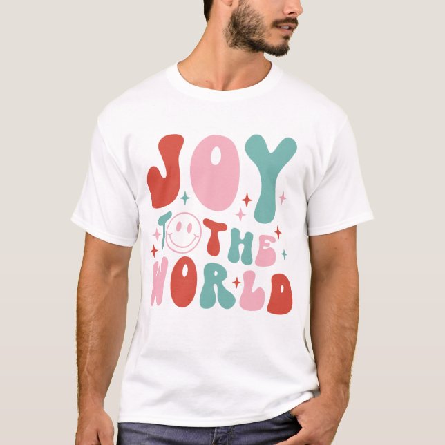 Camiseta Joy To The World Retro Christmas (Frente)