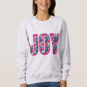 Camiseta JOY Word Art em Fuchsia Rosa e Teal Verde