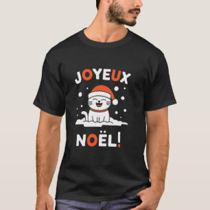Camiseta Joyeux No l Khao Manee White Cat Papais noeis de N
