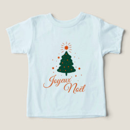 Camiseta Joyeux Noël en rouge : sapin classique et joyeux