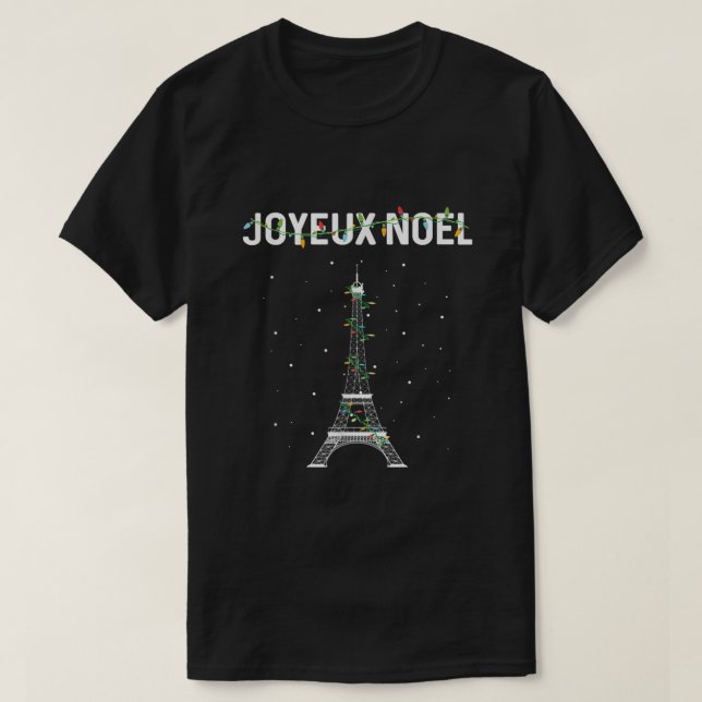 Camiseta Joyeux Noel French Paris Eiffel Torre Natal (Frente do Design)