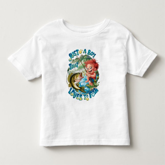 Camiseta Joyful Boy Reeling em um Capturão (Frente)
