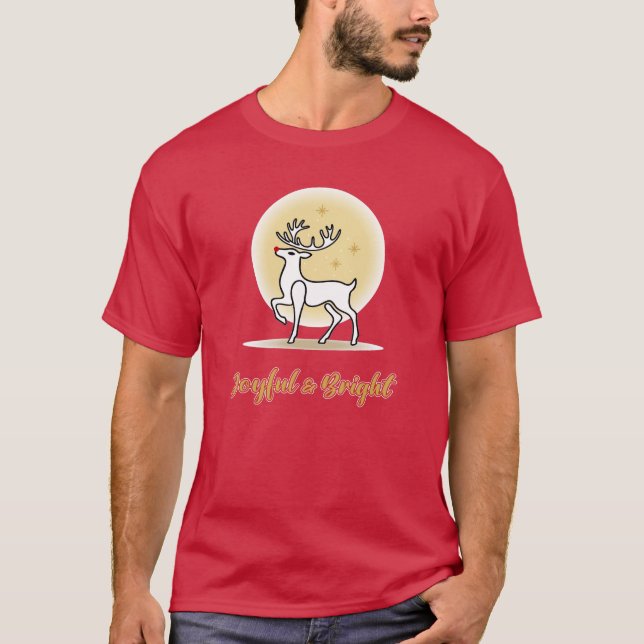 Camiseta Joyful & Bright Christmas Reindeer (Frente)
