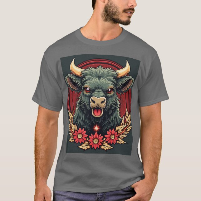 Camiseta Joyful Bull: O sorriso da felicidade (Frente)