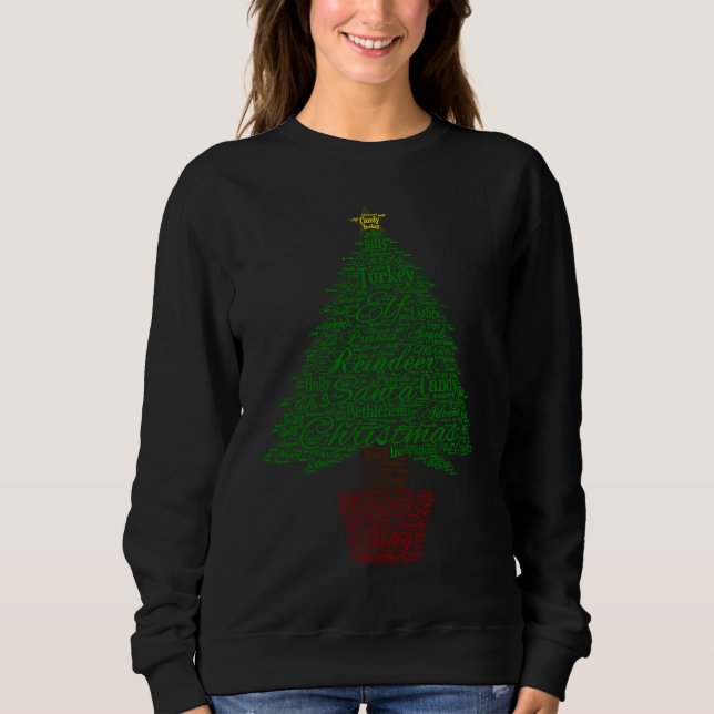 Camiseta Joyful Christmas Tree Text And Quote (Frente)