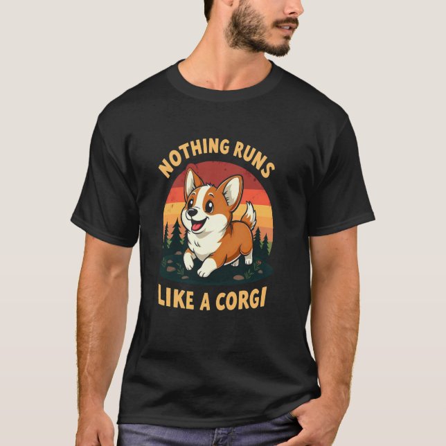 Camiseta Joyful Corgi Nothing Runs Like (Frente)